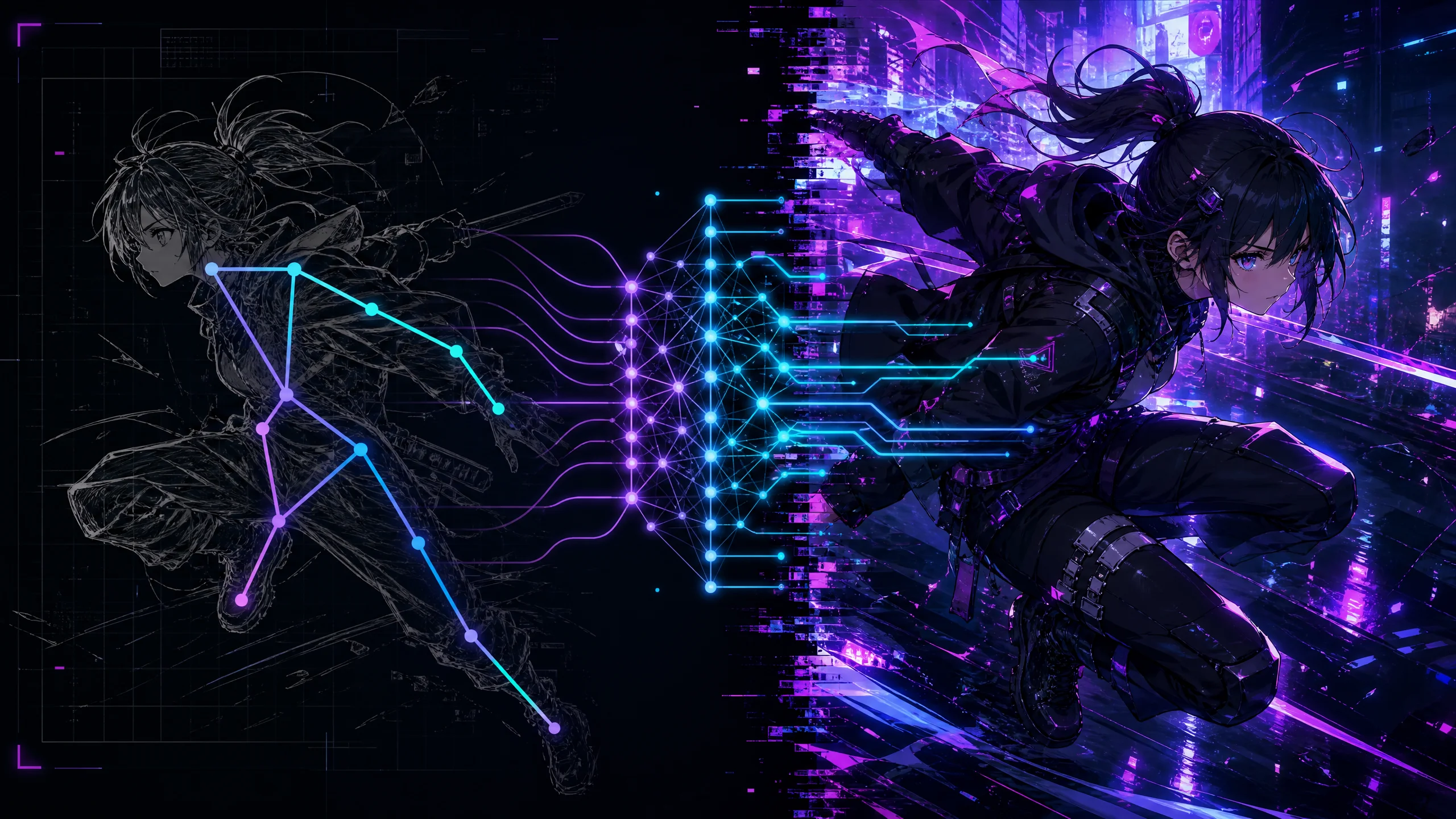 ControlNet插件将线稿转化为精美二次元角色的过程演示
